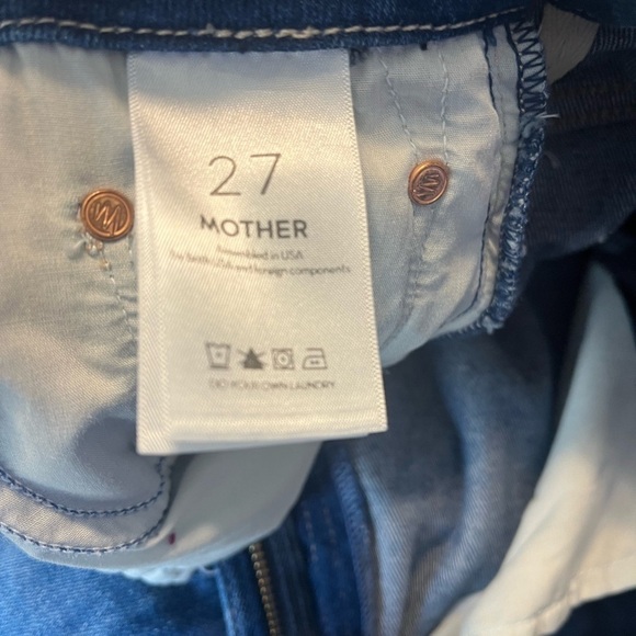MOTHER High Waisted Looker Skinny Raw Hem Jeans Sz 27 in Balls Of Yarn - Picture 5 of 8